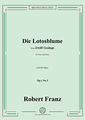 Book cover for Franz-Die Lotosblume,in B flat Major,Op.1 No.3,from Zwolf Gesange
