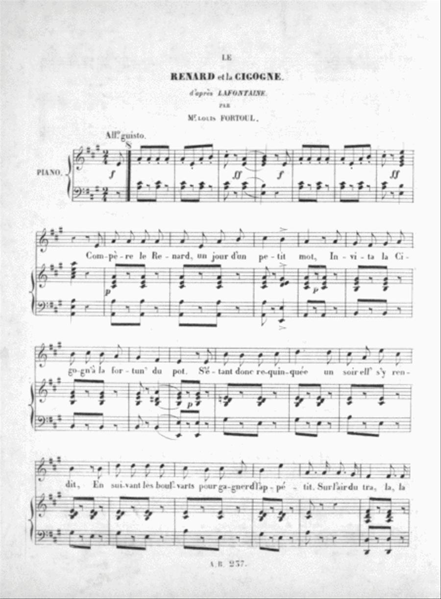 Le Renard et la Cigogne. Fable de Lafontaine Voice scores gallery preview page 2