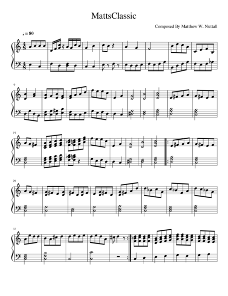 MattsClassic Piano Solo scores gallery preview page 1