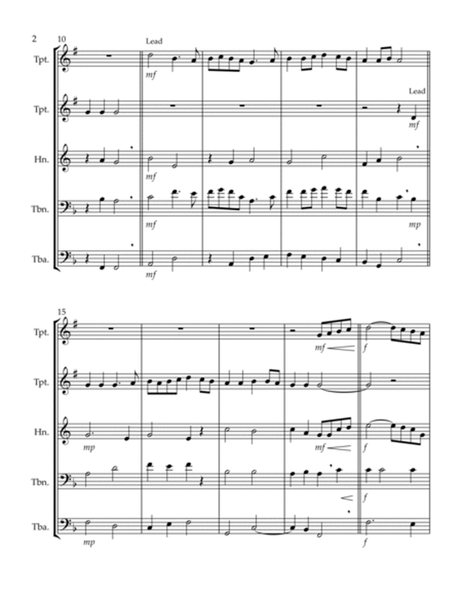 Simple Gifts ('Tis the Gift to Be Simple) (F) (Brass Quintet - 2 Trp, 1 Hrn, 1 Trb, 1 Tuba) (Trumpet