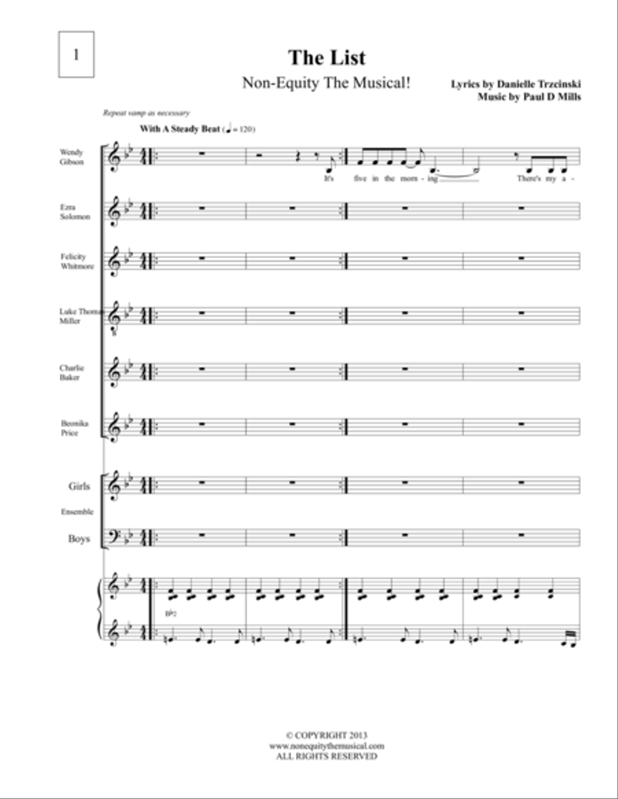 The List Voice scores gallery preview page 1