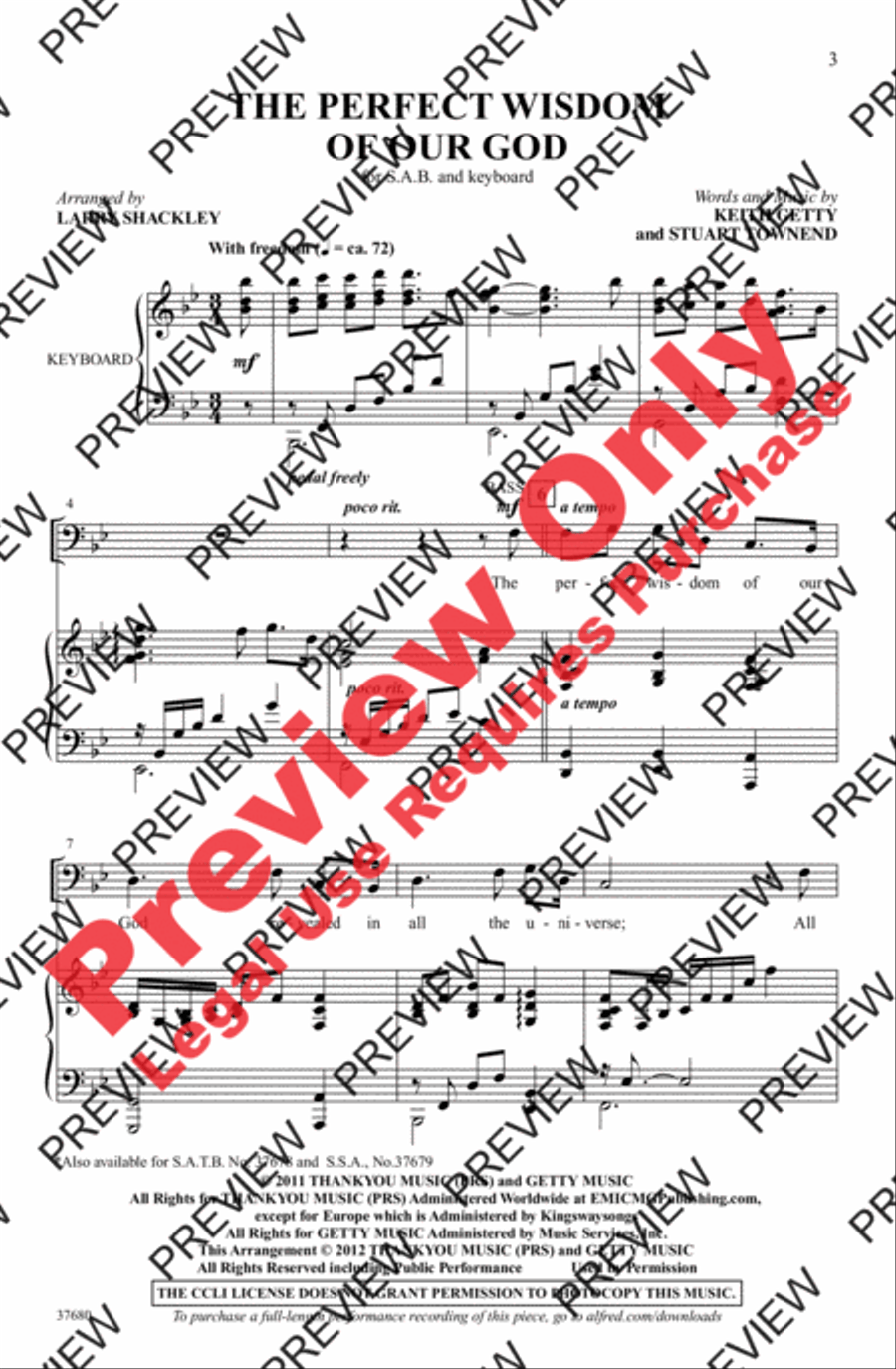 The Perfect Wisdom of Our God 3-Part scores gallery preview page 3