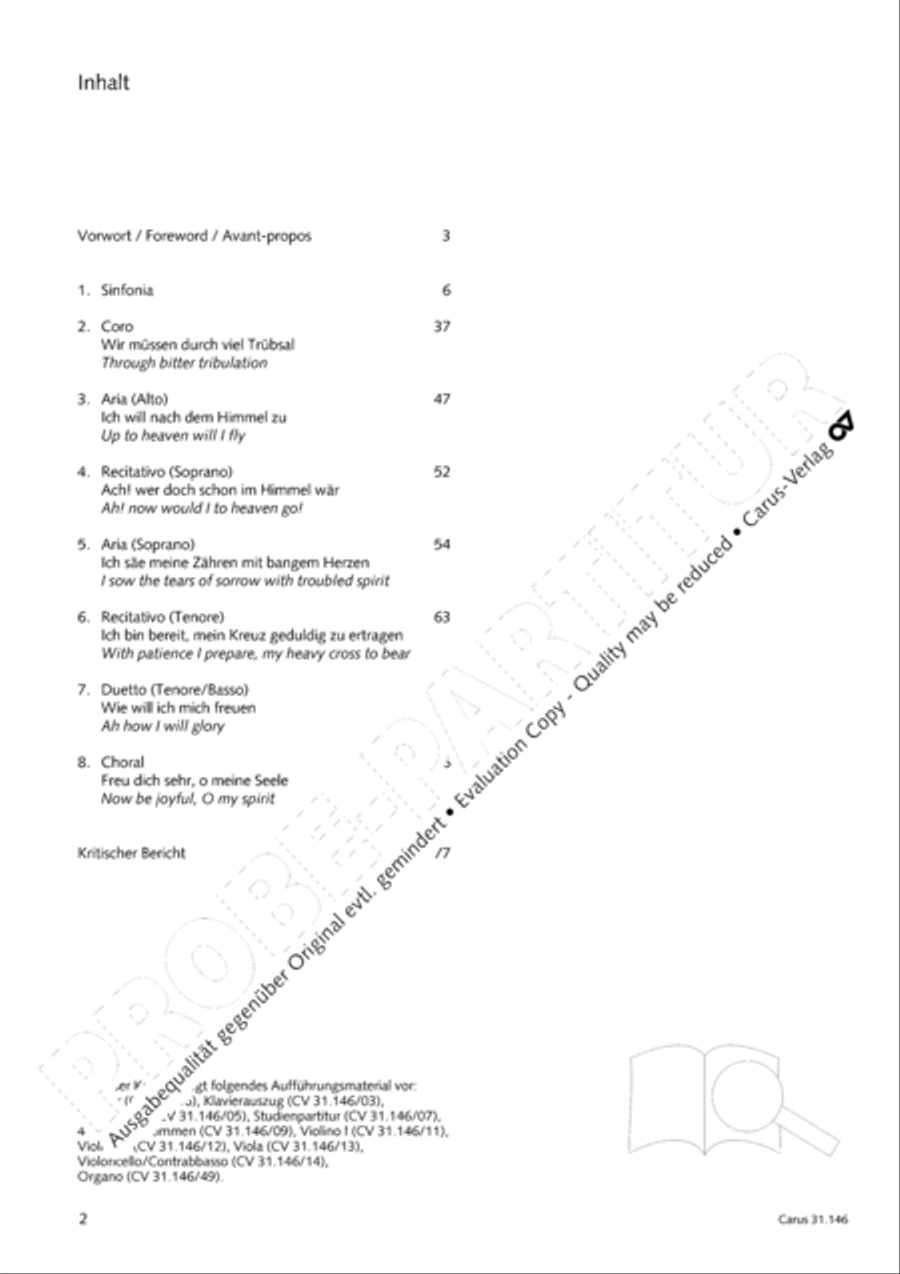 Through bitter tribulation we enter into God's kingdom (Wir mussen durch viel Trubsal in das Reich Gottes eingehen) 4-Part scores gallery preview page 3