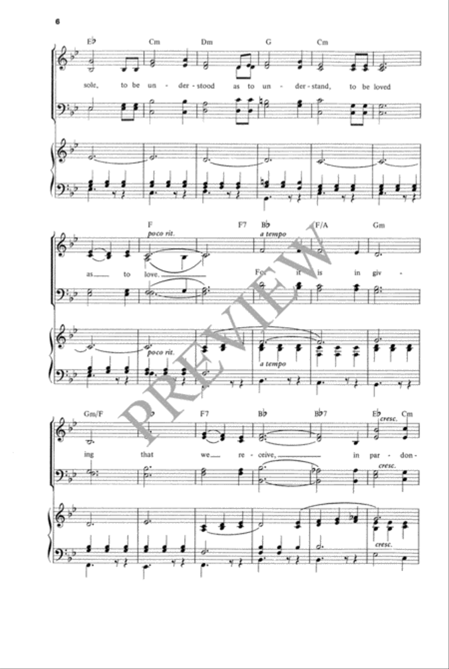 Prayer for Peace 4-Part scores gallery preview page 7