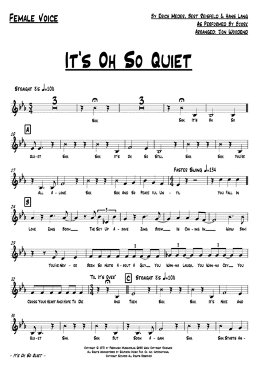 It's Oh So Quiet (und Jetzt Ist Es Still) Jazz Ensemble scores gallery preview page 2