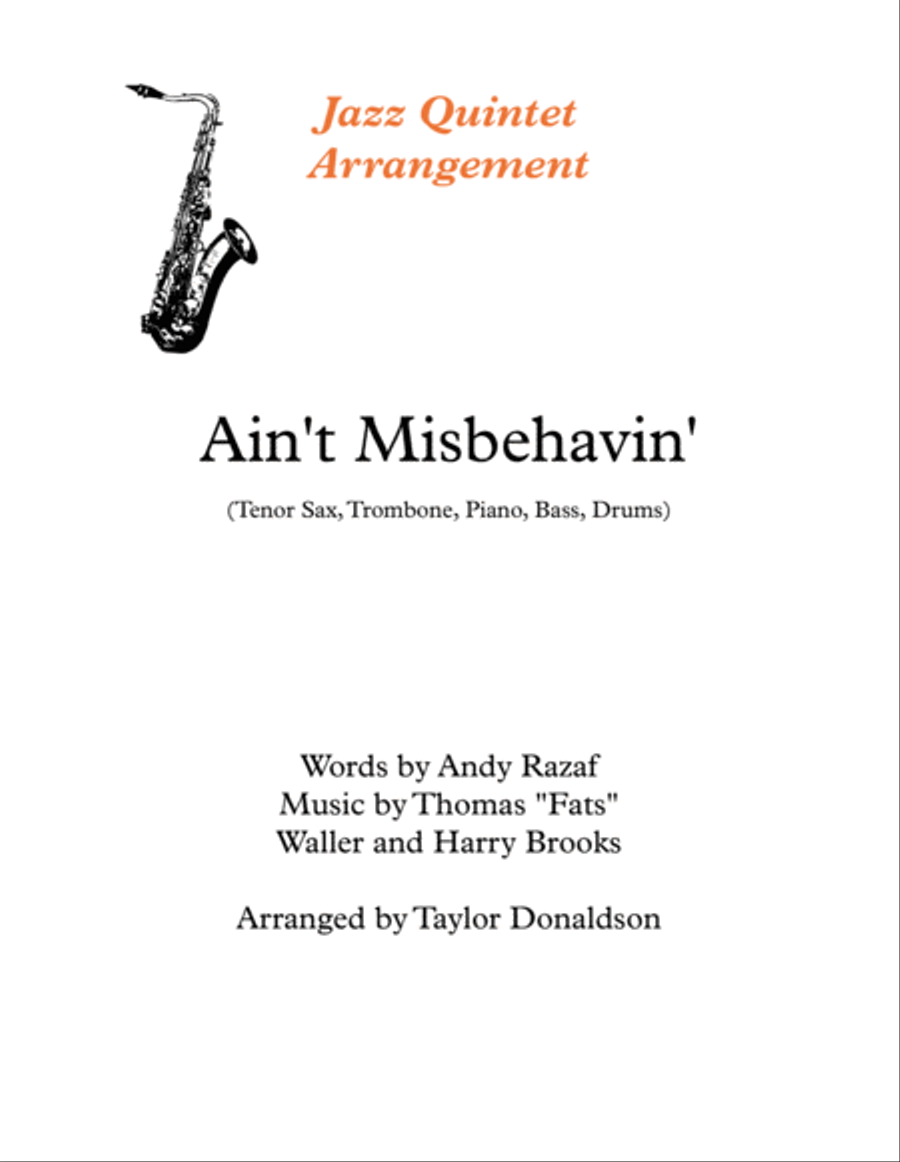 Ain't Misbehavin' Ain't Misbehavin' Jazz Ensemble scores gallery preview page 1
