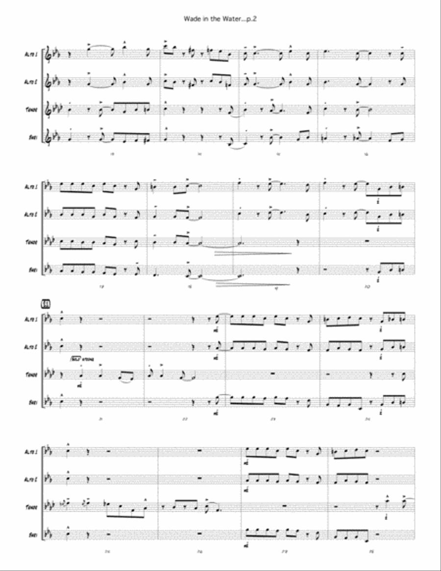 Wade in the Water Woodwind Quartet scores gallery preview page 3