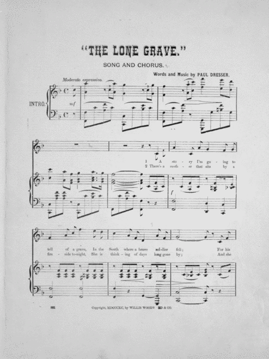 The Lone Grave. Song and Chorus