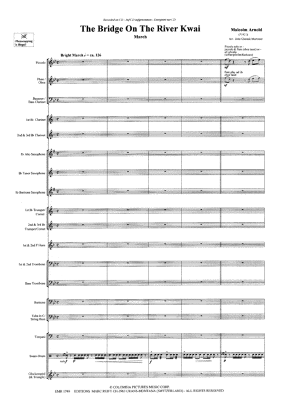 The Bridge On The River Kwai Concert Band scores gallery preview page 4