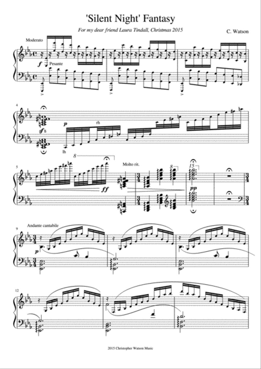 Silent Night Fantasy - For Solo Piano Piano Method scores gallery preview page 1