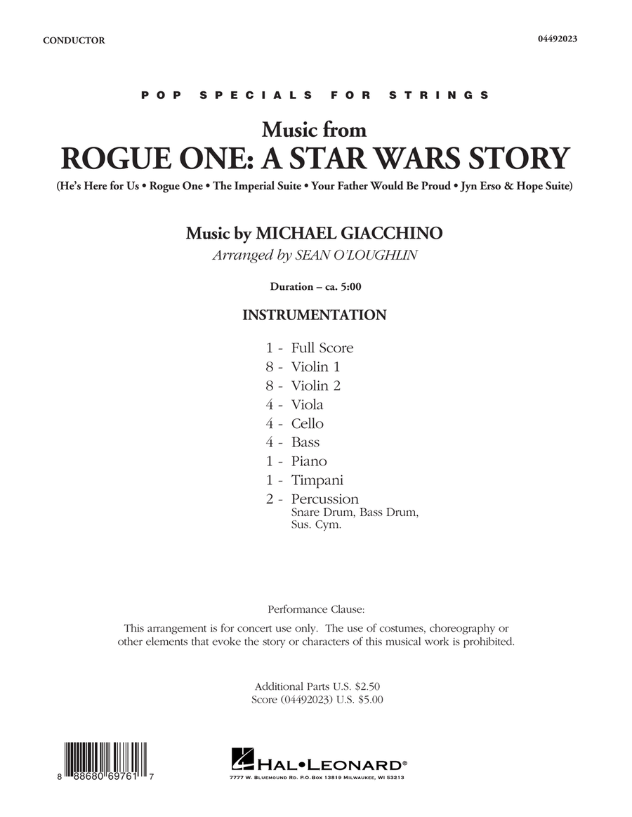 Music from Rogue One: A Star Wars Story - Conductor Score (Full Score) String Orchestra scores gallery preview page 1