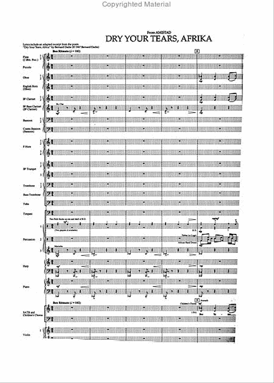 Dry Your Tears, Afrika (from Amistad) Choir scores gallery preview page 2