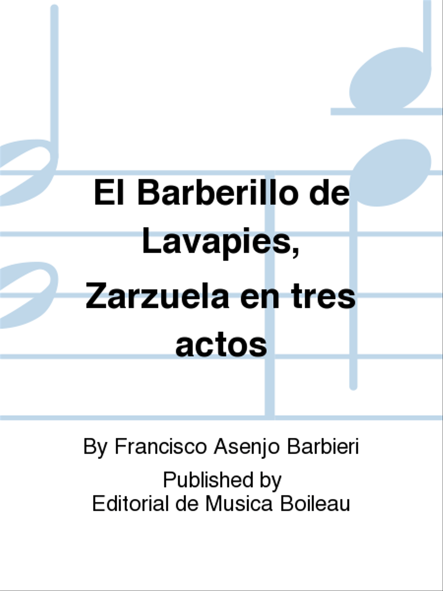 El Barberillo de Lavapies, Zarzuela en tres actos Voice Solo scores gallery preview page 1
