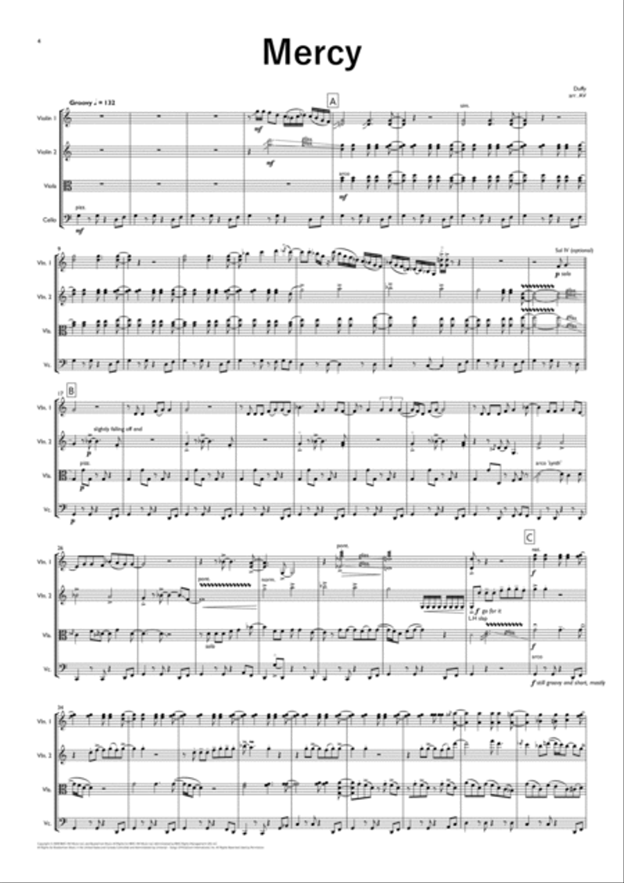 Mercy String Quartet scores gallery preview page 4
