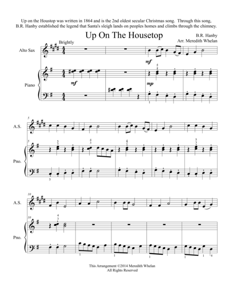 Christmas Duets for Alto Saxophone & Piano: Up On The Housetop image number null