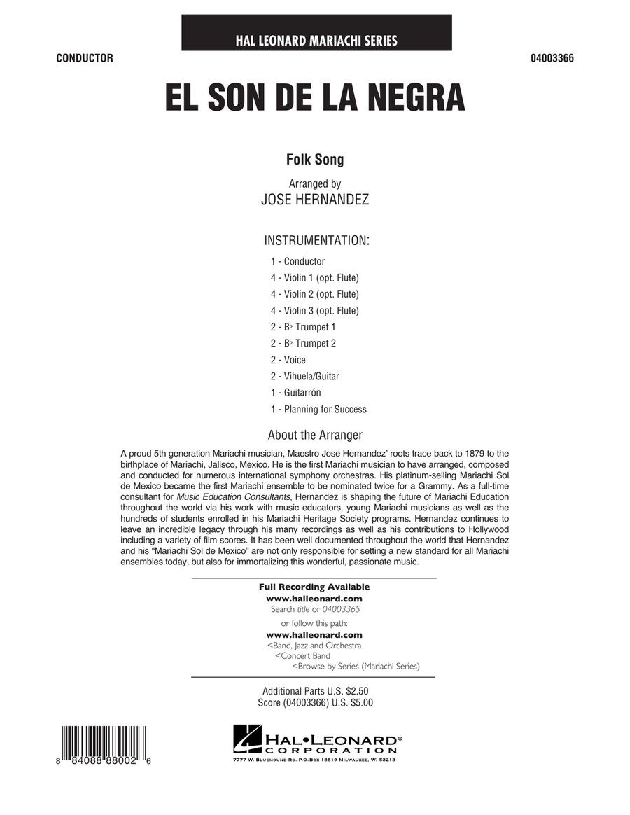El Son de la Negra - Full Score Concert Band scores gallery preview page 1