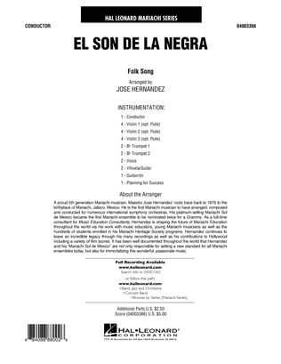 Book cover for El Son de la Negra - Full Score