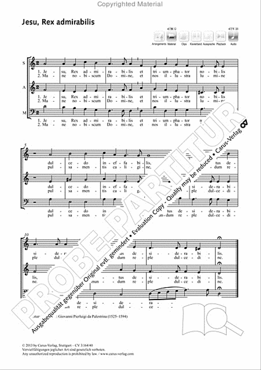 Jesu, Rex admirabilias 3-Part scores gallery preview page 2