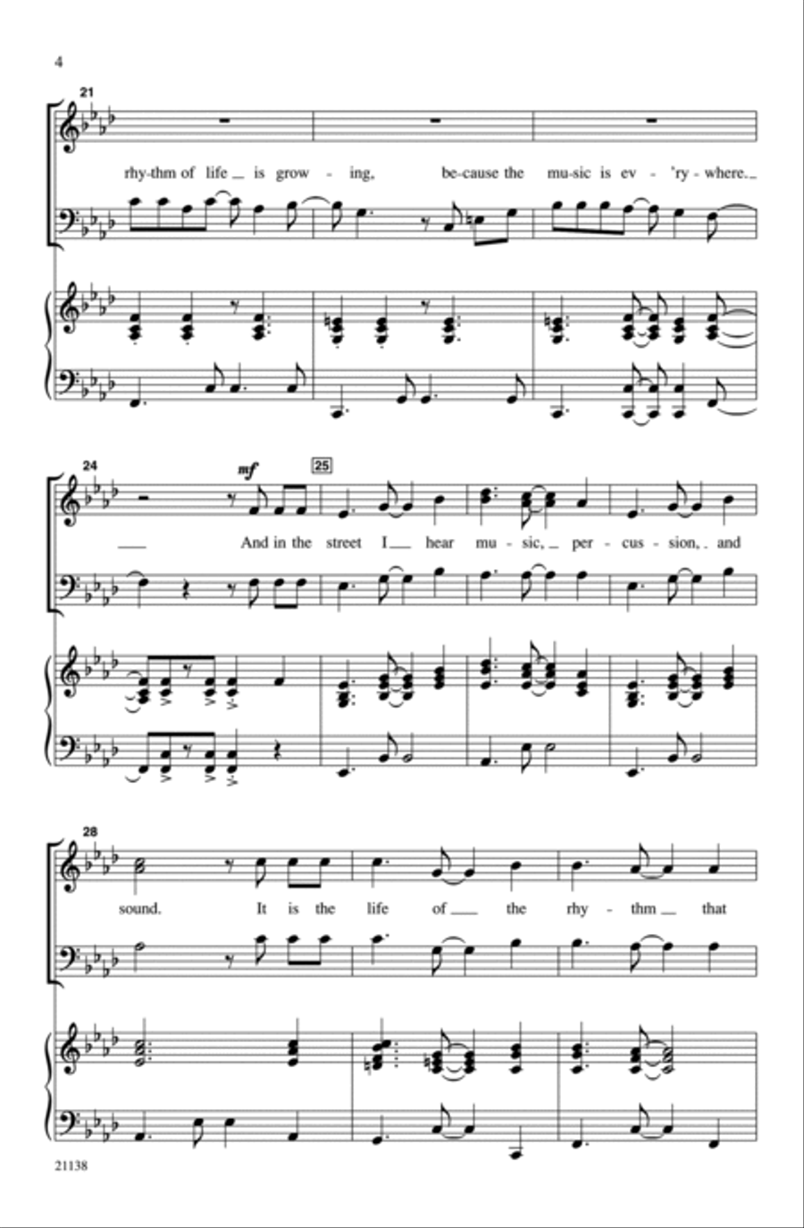Oye la Música (Hear the Music) 3-Part scores gallery preview page 4