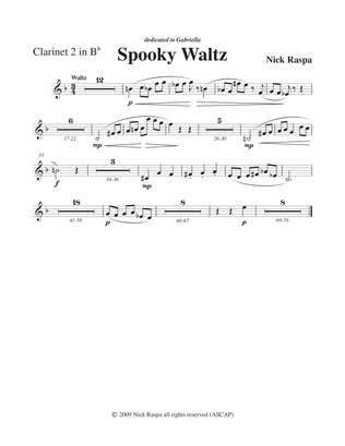 Spooky Waltz from Three Dances for Halloween - Clarinet 2 part