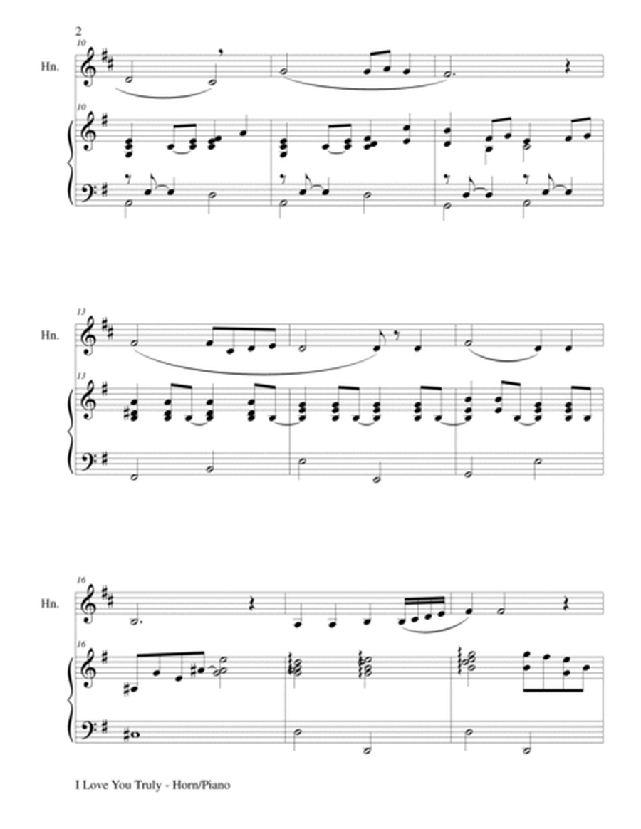 I LOVE YOU TRULY (Duet for French Horn/Piano with Score and Horn Part) image number null