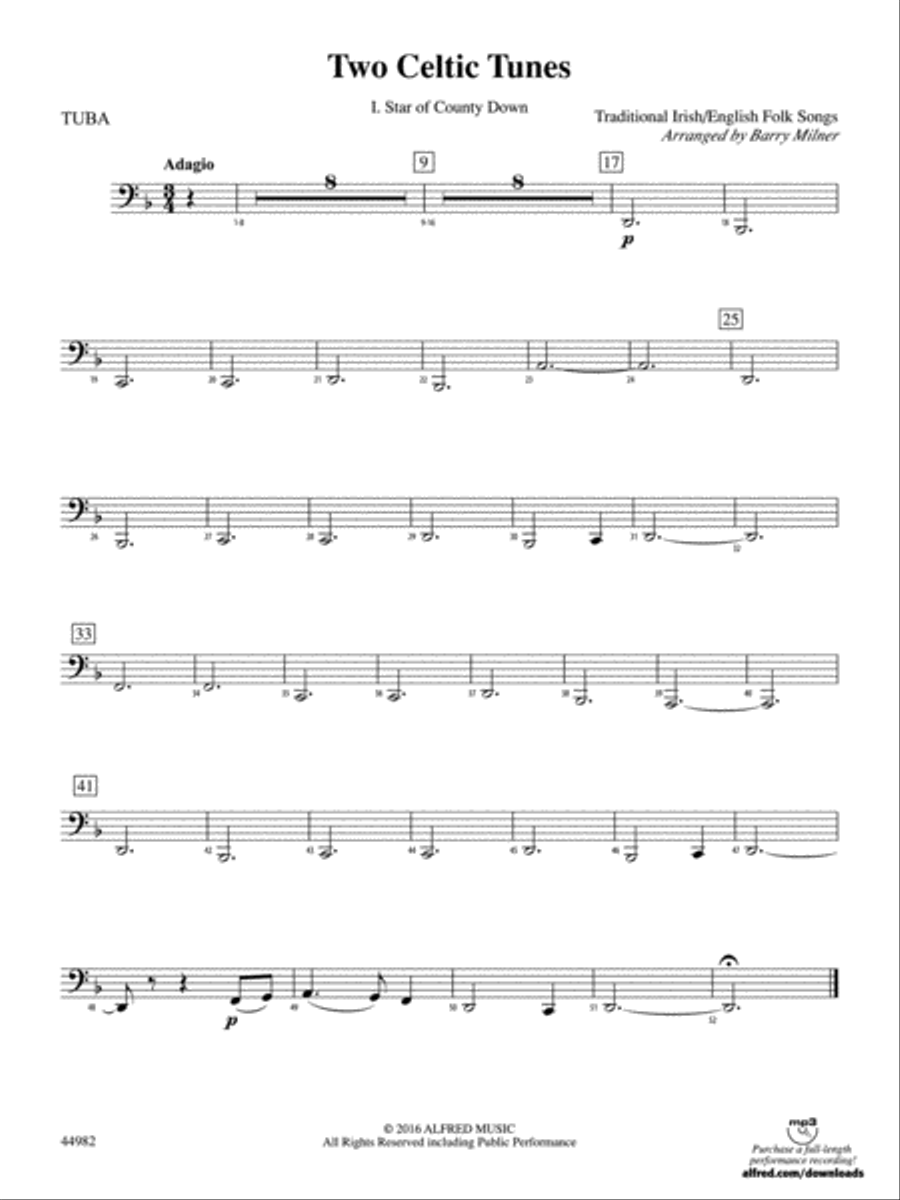 Two Celtic Tunes: Tuba Concert Band scores gallery preview page 1