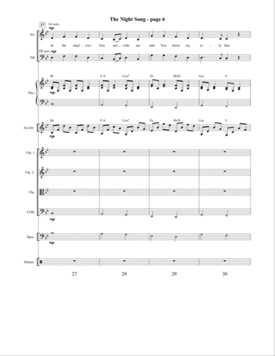 The Night Song 4-Part scores gallery preview page 7