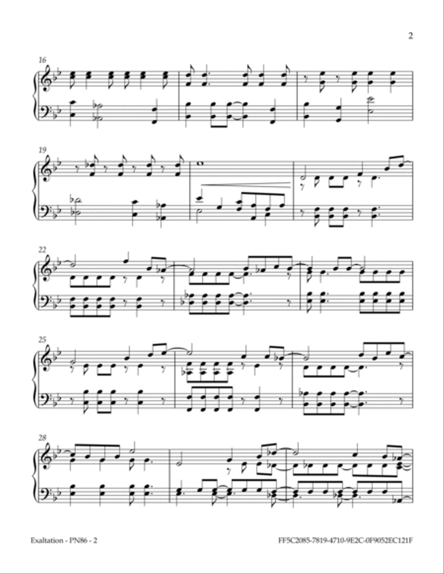 Exaltation Piano Solo scores gallery preview page 3