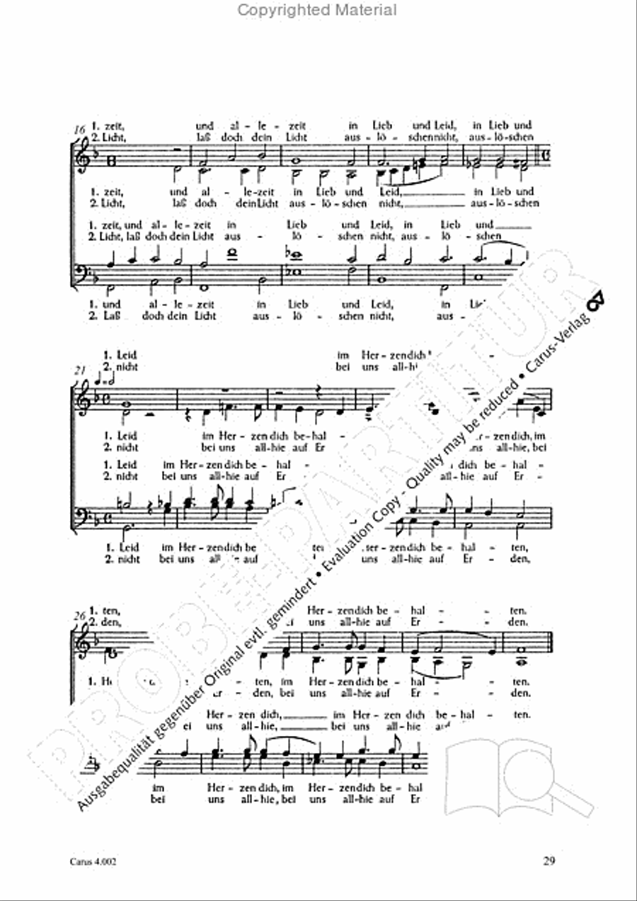 Eccard: 29 Choralbearbeitungen Collection / Songbook scores gallery preview page 30