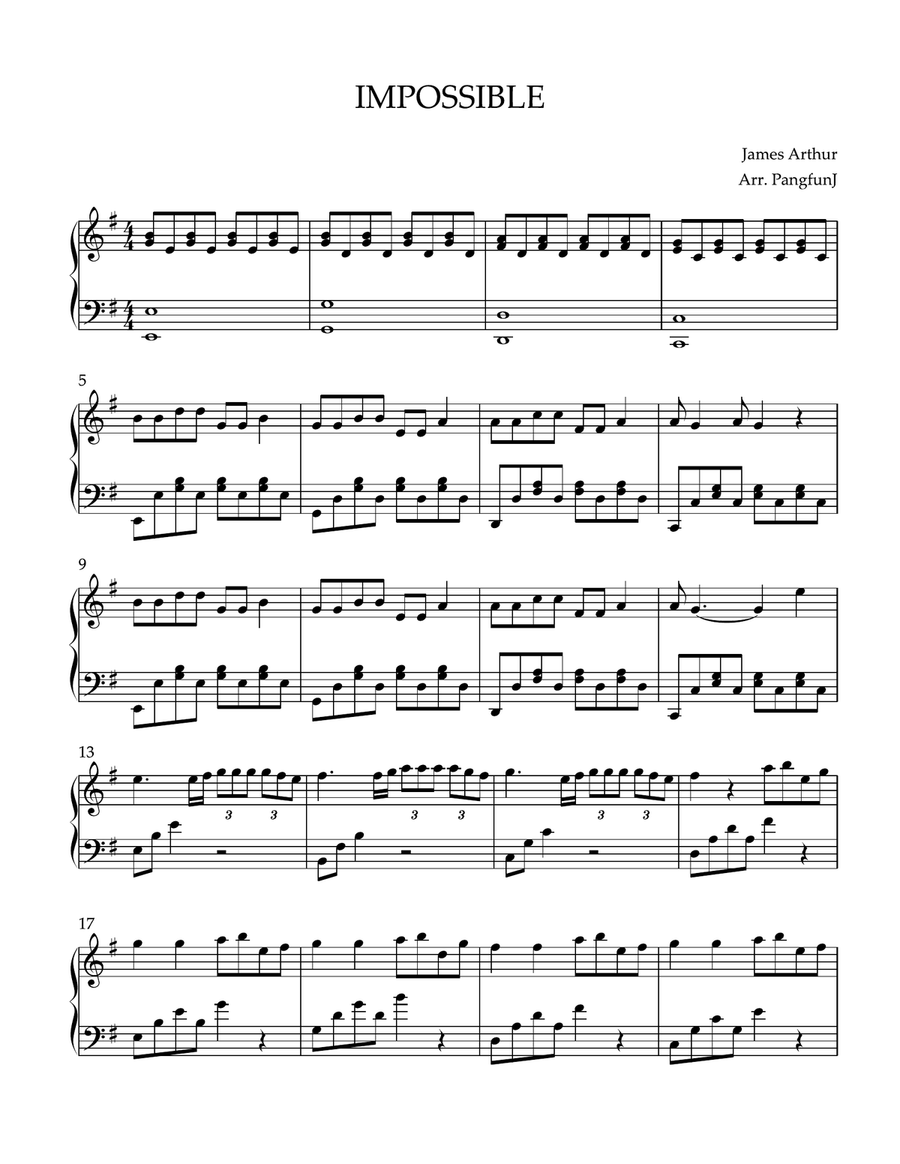 Impossible (Spanish Version) Easy Piano scores gallery preview page 1