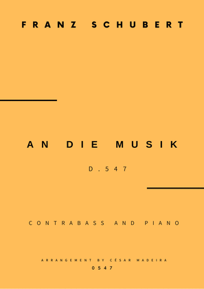 An Die Musik - Contrabass and Piano (Full Score and Parts)