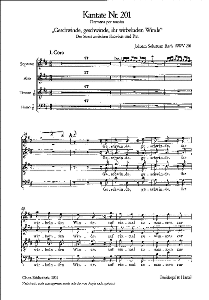 Cantata BWV 201 Geschwinde, geschwinde, ihr wirbelnden Winde