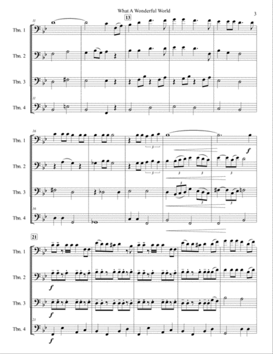 What A Wonderful World Brass Ensemble scores gallery preview page 3
