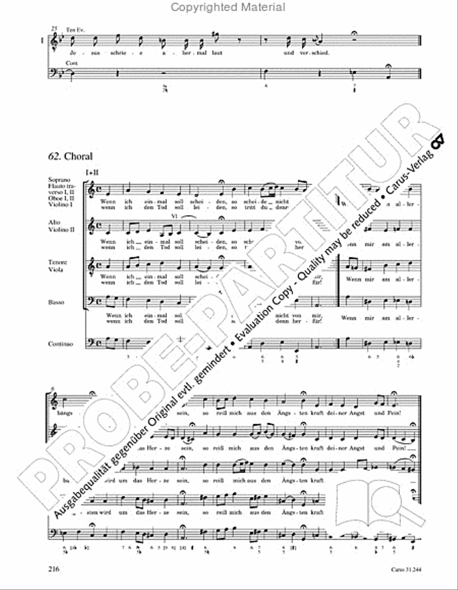 St. Matthew Passion (Matthaus-Passion) 4-Part scores gallery preview page 218