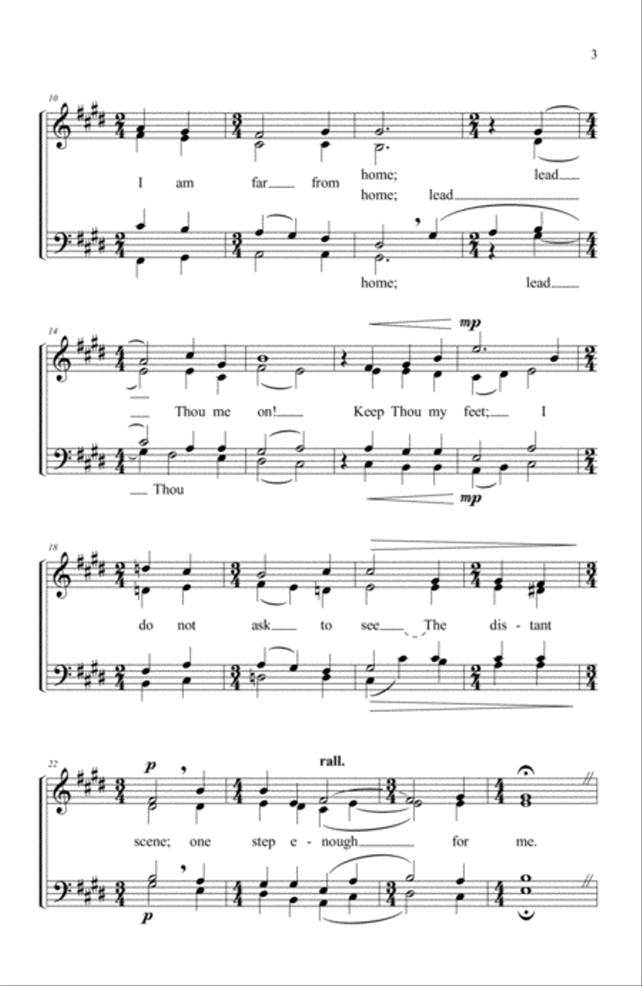 Lead, Kindly Light Lead, Kindly Light 4-Part scores gallery preview page 3