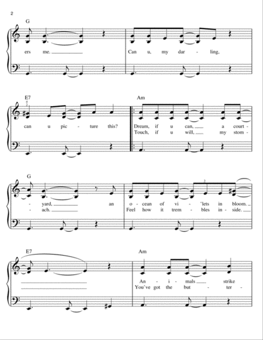 When Doves Cry Easy Piano scores gallery preview page 2