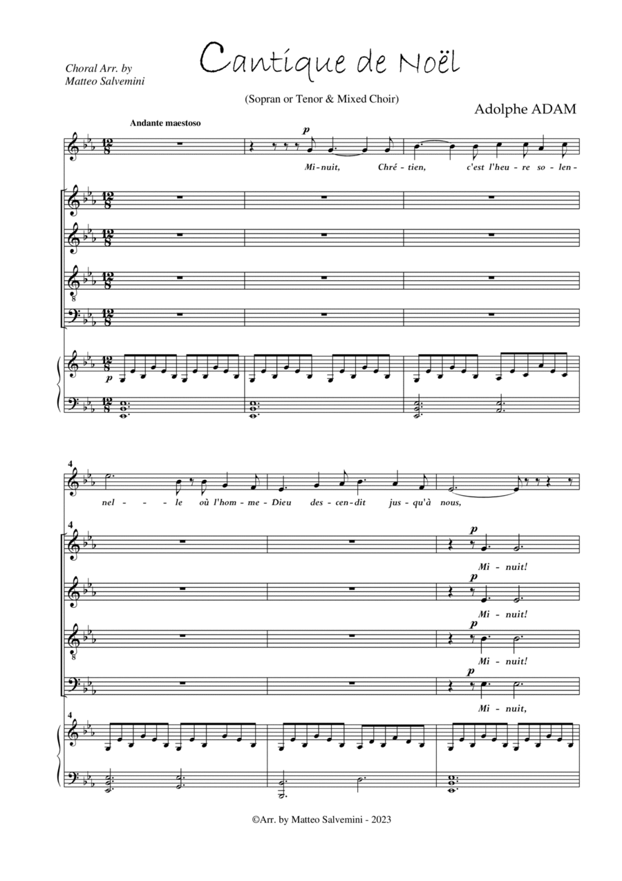 Cantique de Noël Choir scores gallery preview page 1