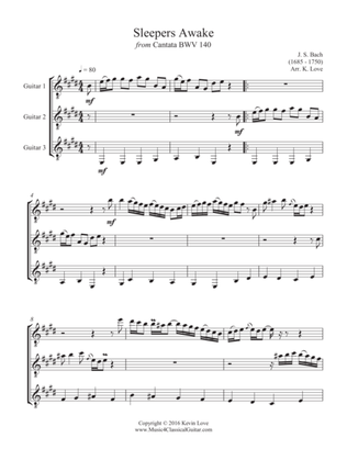Book cover for Sleepers Awake (Guitar Trio) - Score and Parts