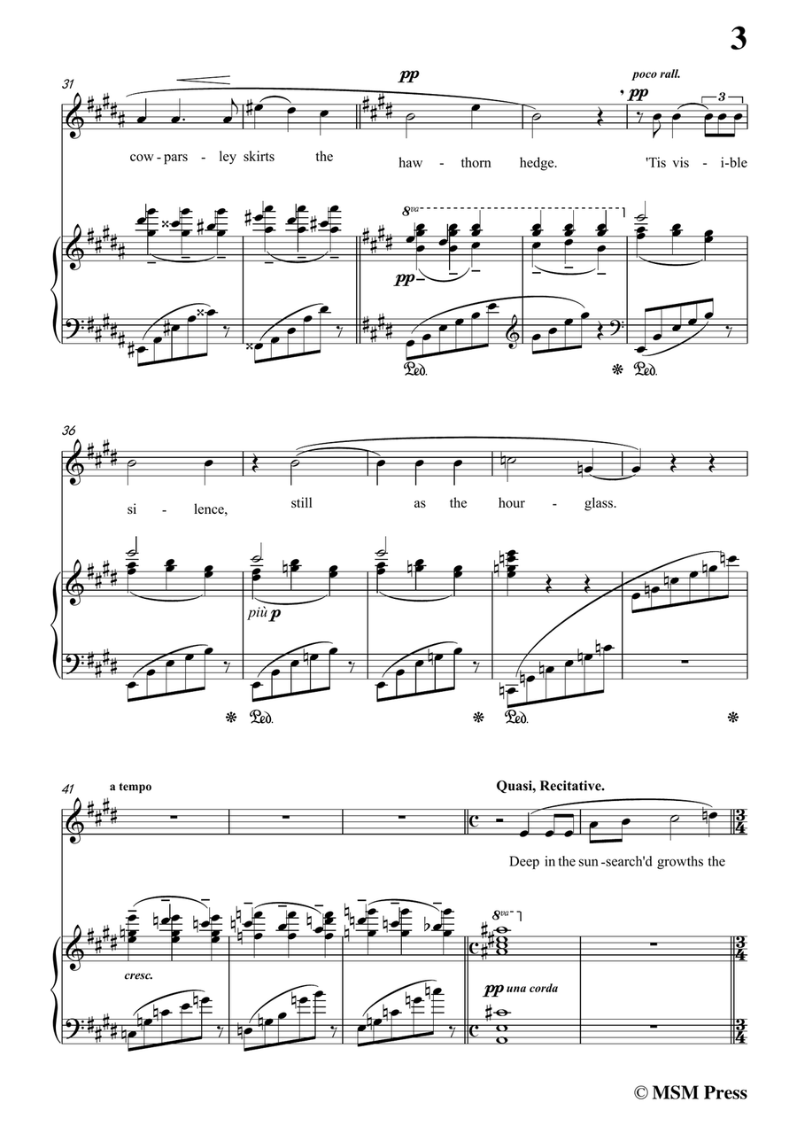 Vaughan Williams-Silent Noon in G Major, for Voice and Piano Piano, Vocal scores gallery preview page 5