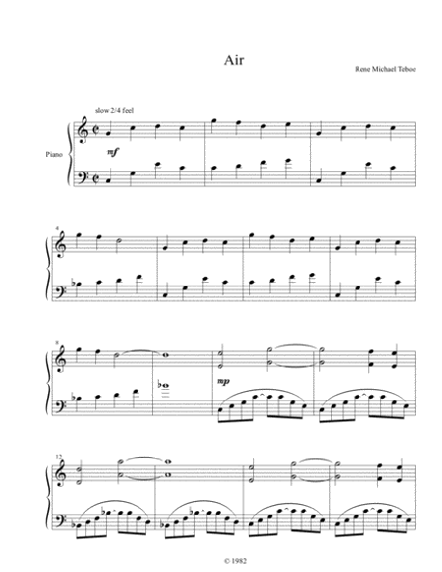 AIR (for solo piano) Piano Solo scores gallery preview page 1