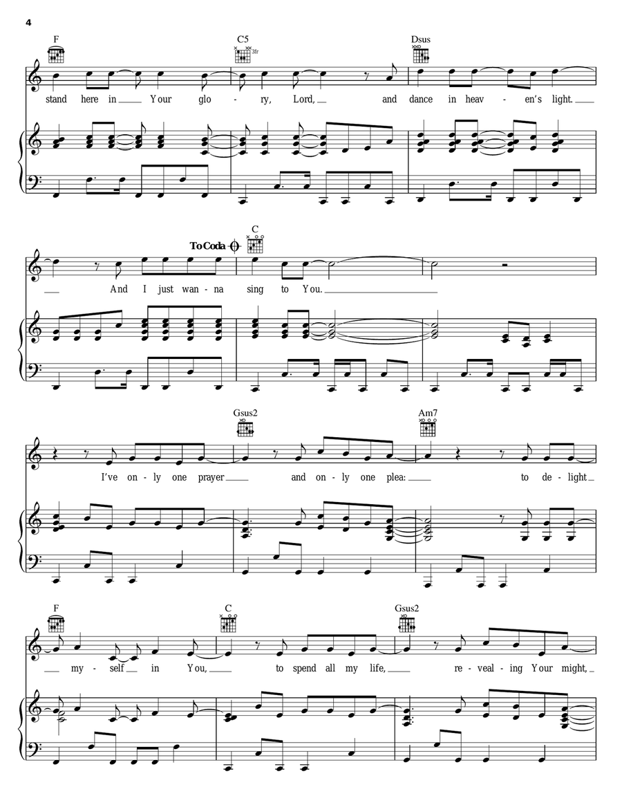 Sing To You Sing To You Piano, Vocal, Guitar scores gallery preview page 4