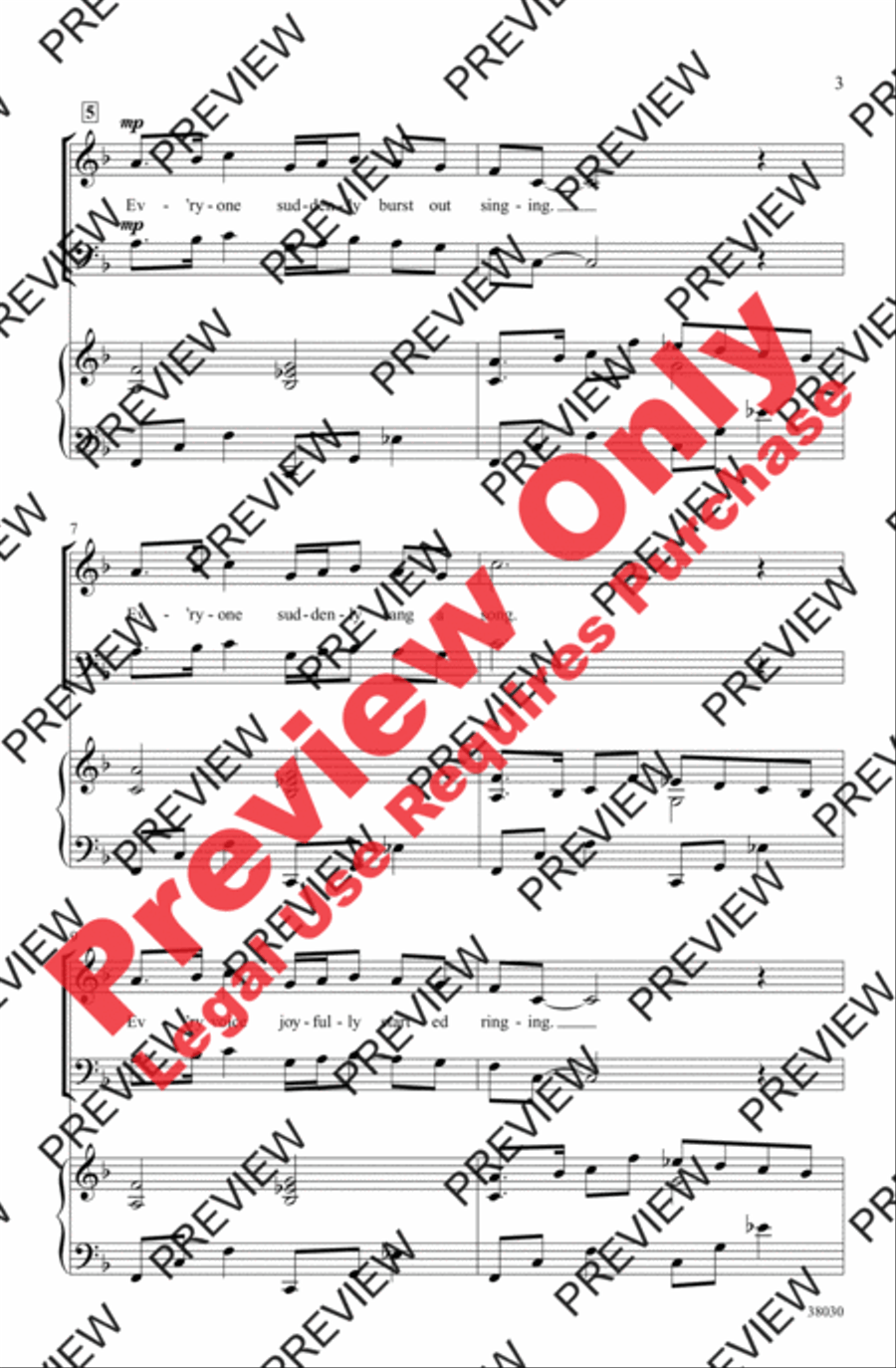 Everyone Sang 3-Part scores gallery preview page 3