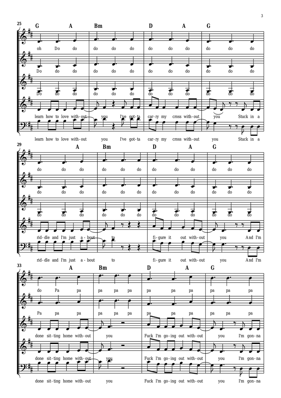 Without You Choir scores gallery preview page 3