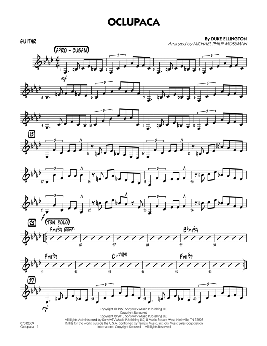 Oclupaca - Guitar Oclupaca - Guitar Jazz Ensemble scores gallery preview page 1