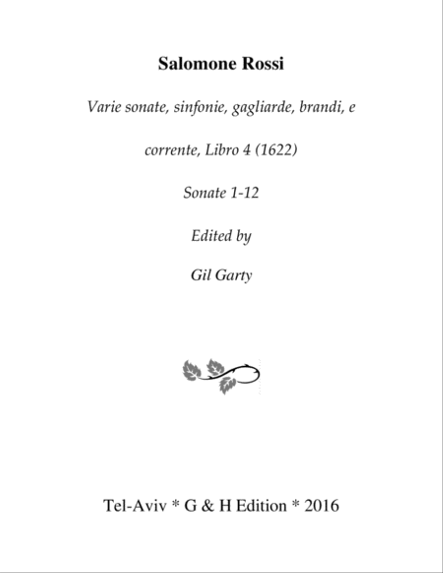 12 trio sonatas (Book 4, 1622) Small Ensemble scores gallery preview page 1
