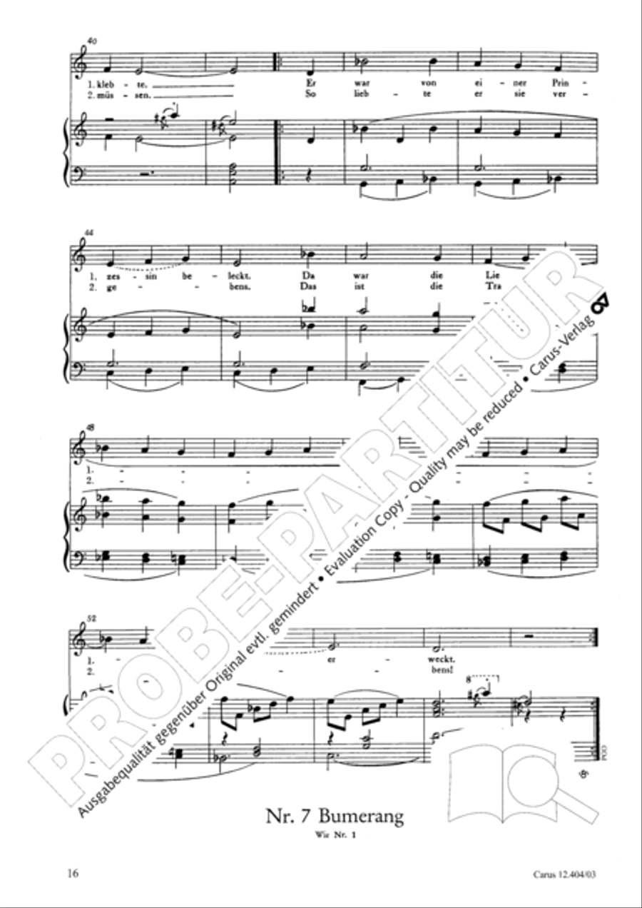 Zughart: Ringelnatz-Lieder Choir scores gallery preview page 16