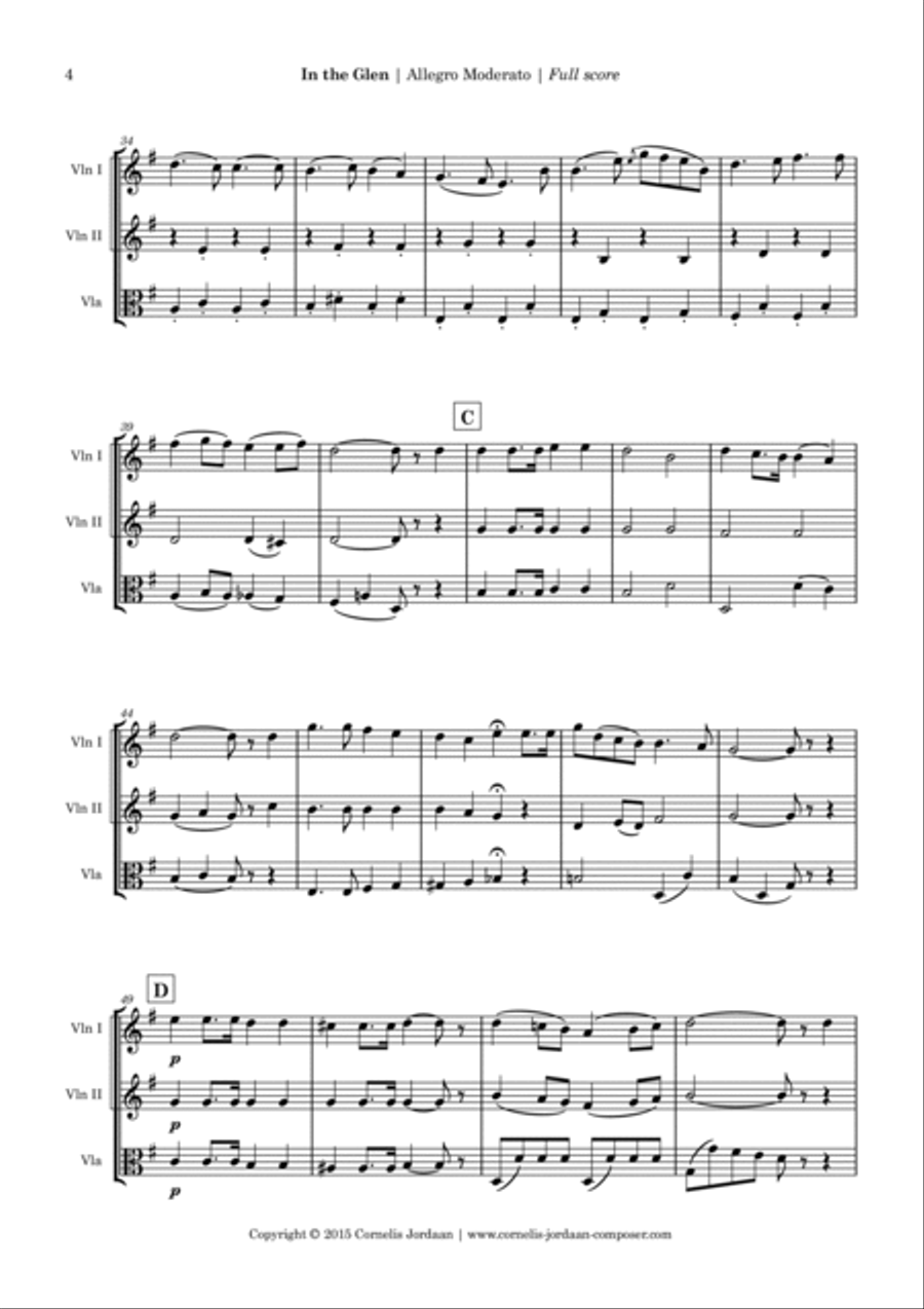 In the Glen, short trio for 2 violins & viola Small Ensemble scores gallery preview page 4