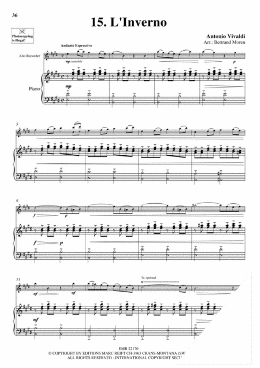 20 Greatest Slow Melodies Alto Recorder scores gallery preview page 17