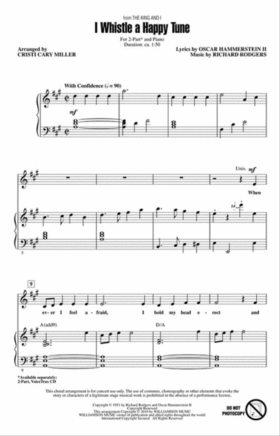 I Whistle a Happy Tune I Whistle a Happy Tune 2-Part scores gallery preview page 2