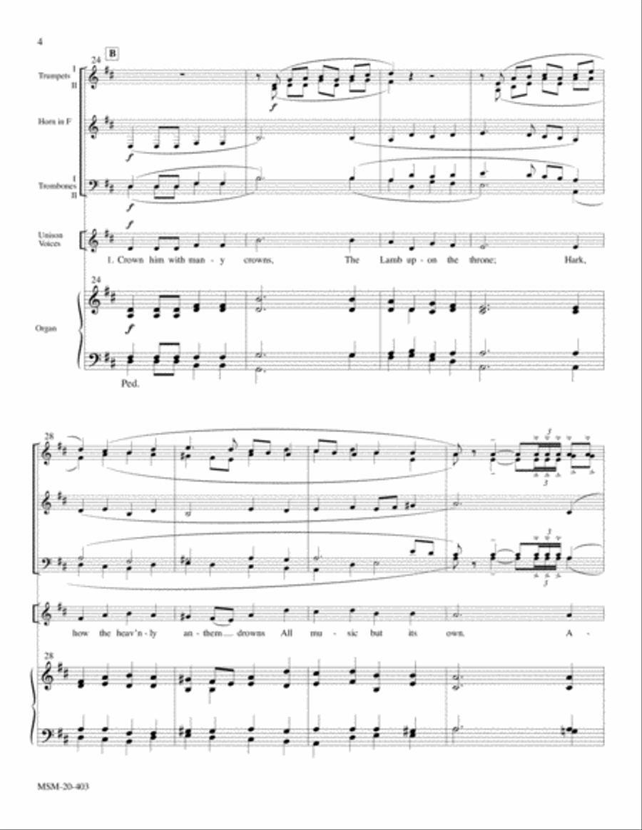 Crown Him with Many Crowns Choir scores gallery preview page 4